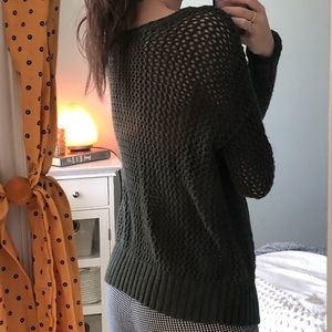 American Eagle Olive Cable Sweater